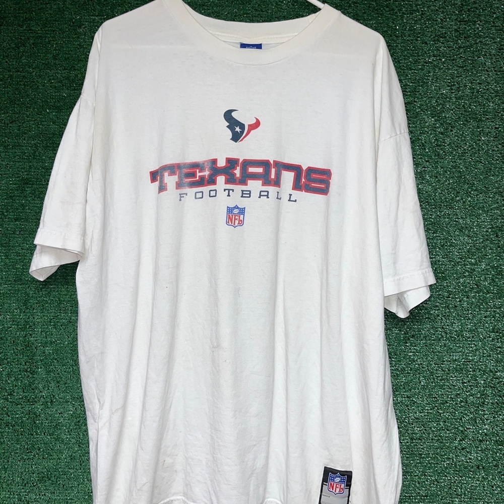 Houston Texans Vintage Y2K DISTRESSED White Shirt XL Reebok tag NFL Texas
